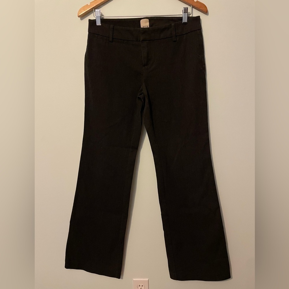 Ecru Dark Gray Straight Leg Pants Size 32